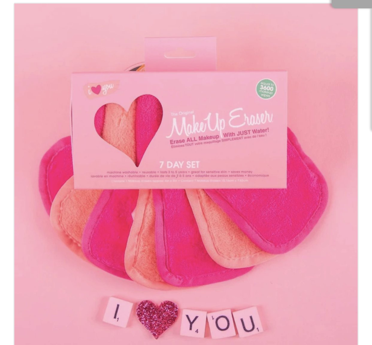 MAKEUP ERASER 7 DAY SET: I <3 YOU