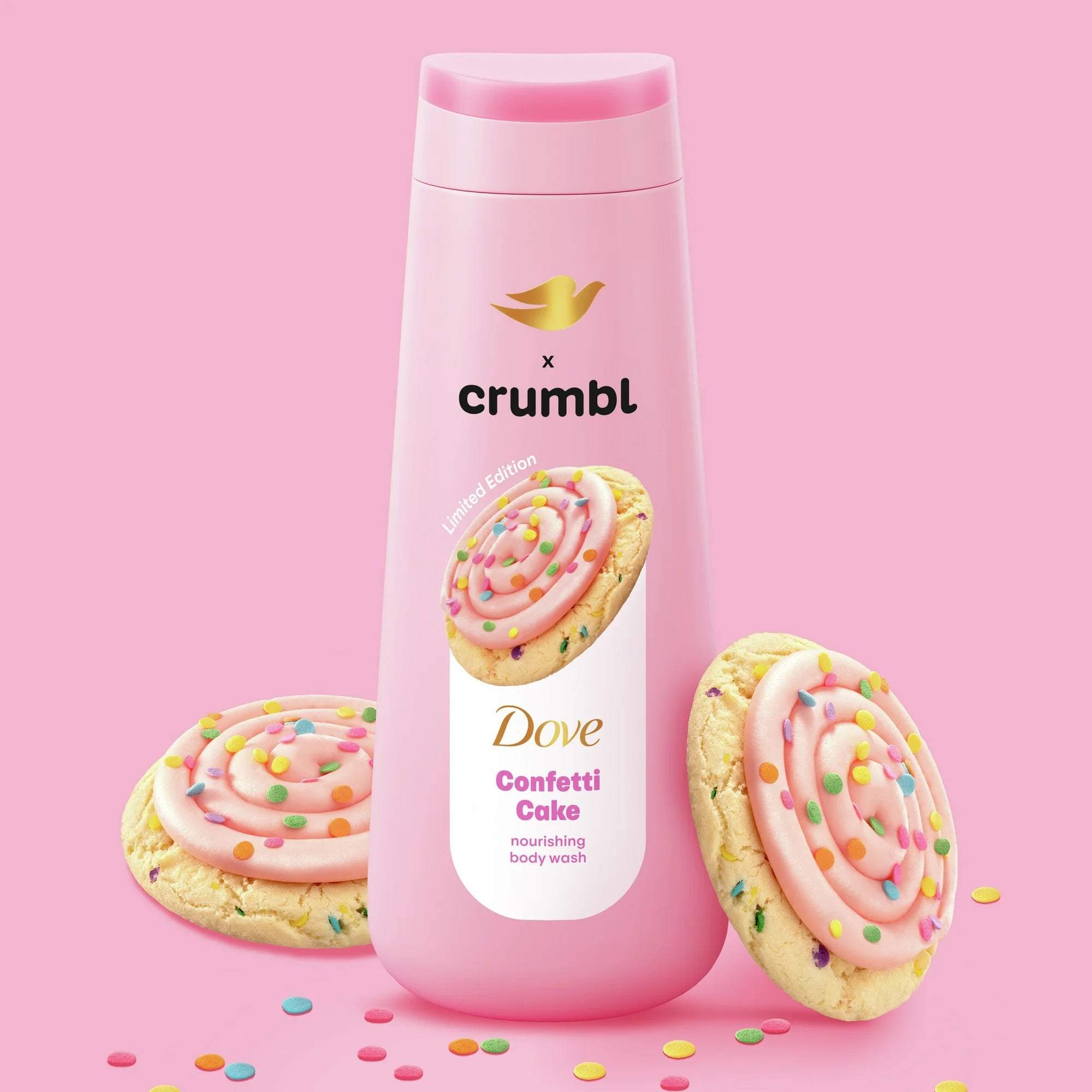 Dove Bizcocho de Confeti para Gel de Baño Líquido Humectante Mimbul, 20 oz