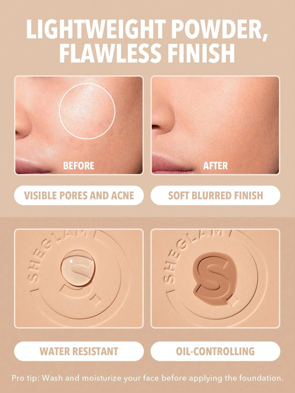 SHEGLAM BASE POLVO