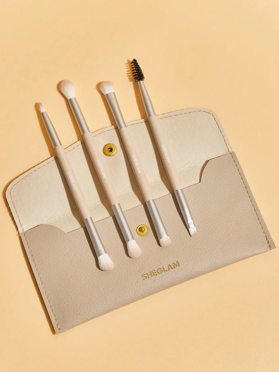 SHEGLAM GLAM 101 EYE ESSENTIALS BRUSH SET WITH BAG