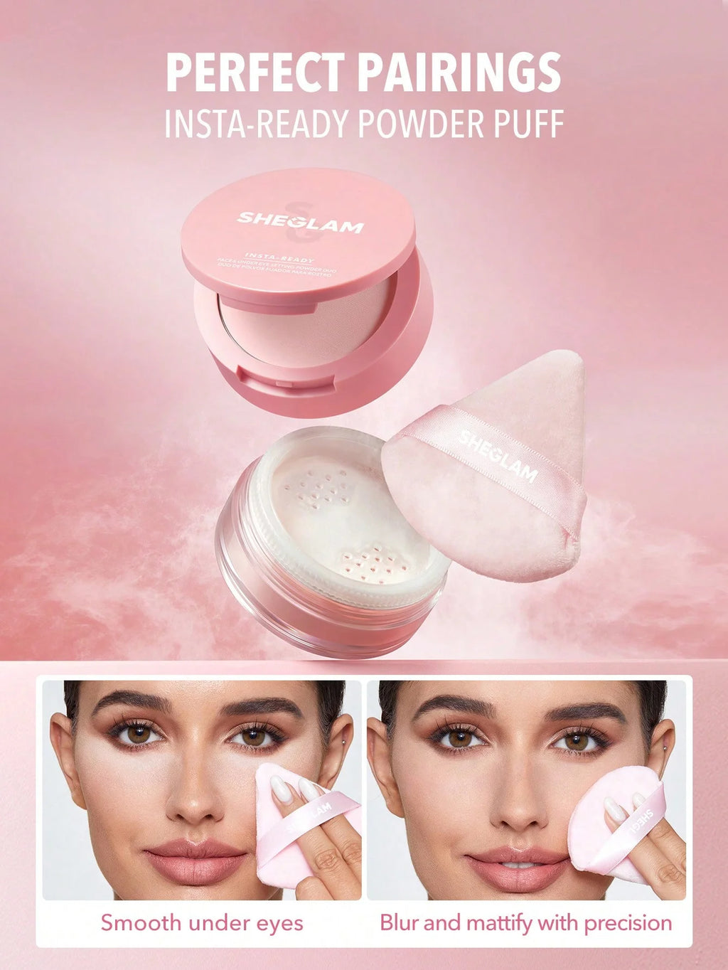 SHEGLAM INSTA-READY FACE & UNDER EYE SETTING POWDER DUO-BUBBLEGUM