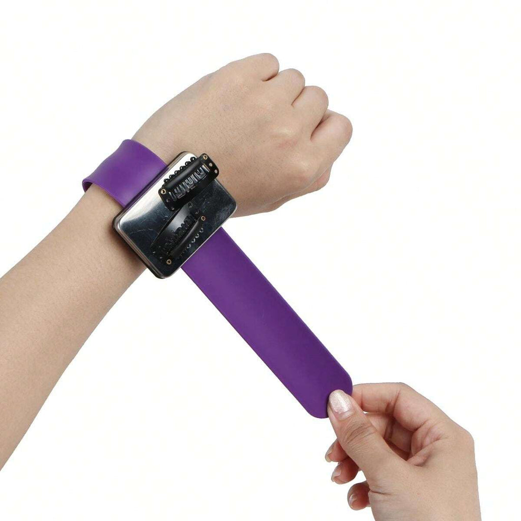 Pulsera magnética de silicona profesional para sujetar pinzas y horquillas de pelo NEGRA
