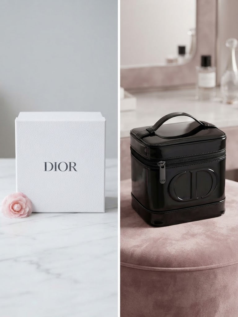 l Dior Black Patent Vanity Case