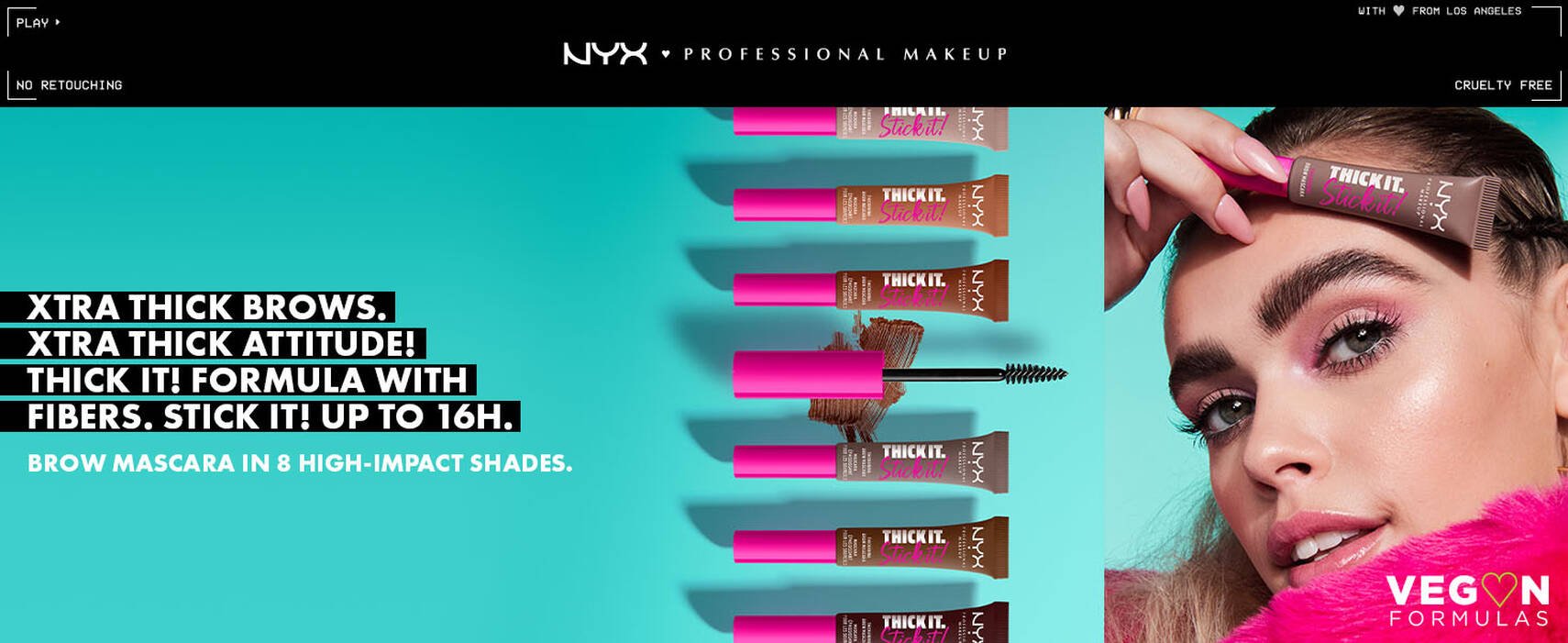 NYX Professional Makeup Thick It. Stick It! Vegan Thickening Brow Gel Mascara