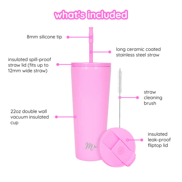 mermaidstraw 22oz Bubblegum Cup