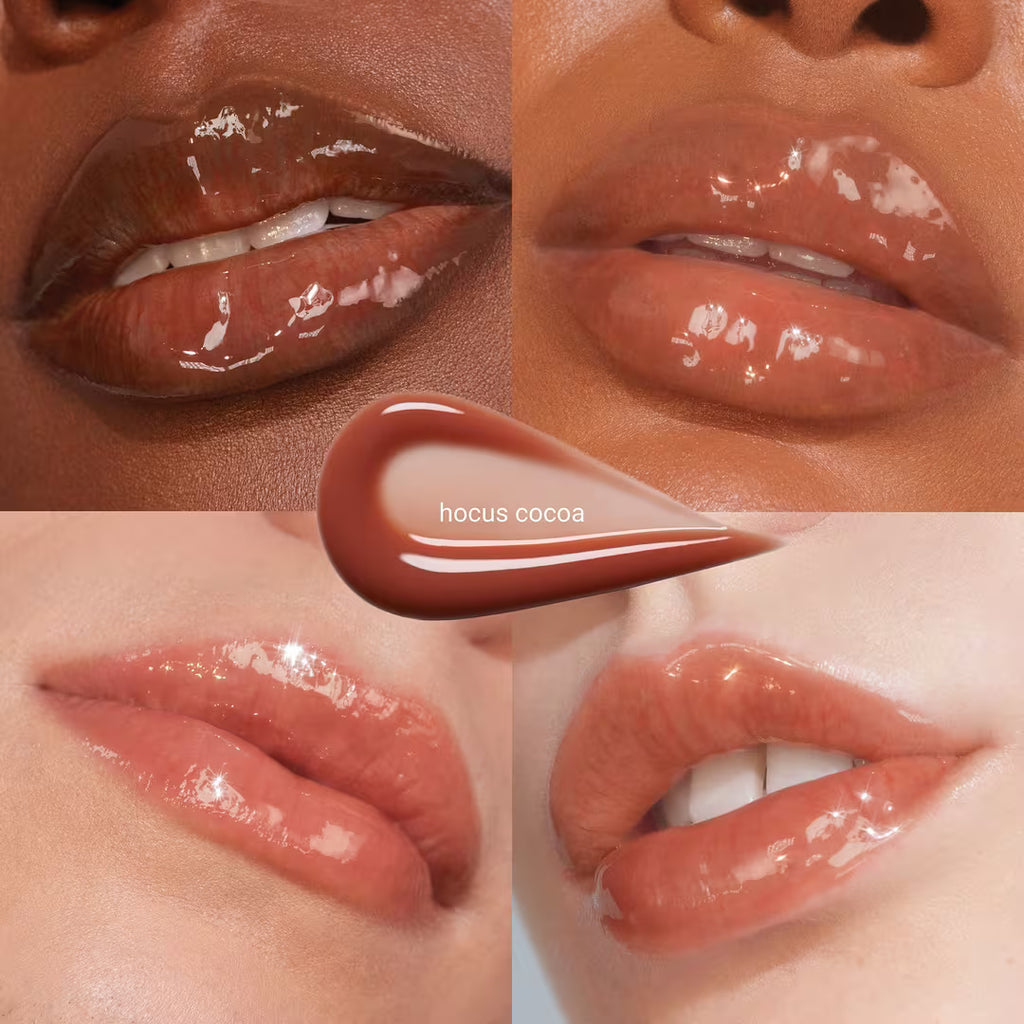 R.E.M. BEAUTY Essential Drip Glossy Balm in Hocus Cocoa