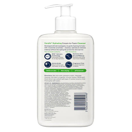CeraVe Hydrating Cream-to-Foam Face Cleanser