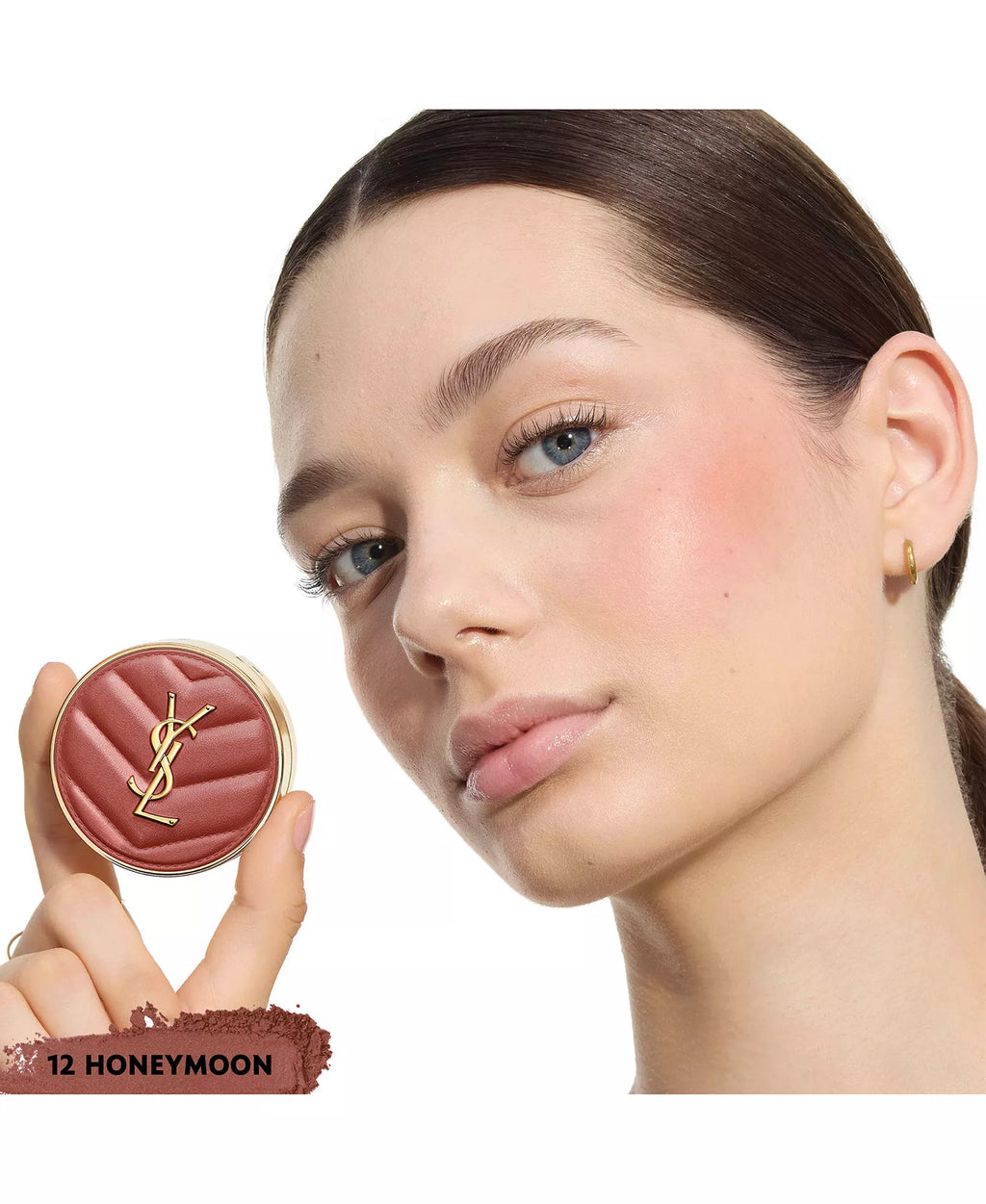 Yves Saint Laurent Make Me Blush 24H Buildable Powder Blush 12 Honeymoon – caramel shimmer
