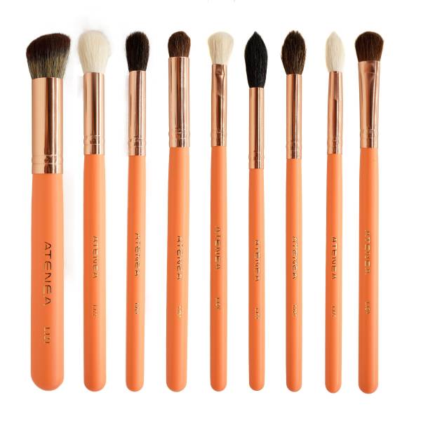 ATENEA PROFESIONAL KIT DE BROCHAS DE MAQUILLAJE CORAL LIFE X 18 PCS