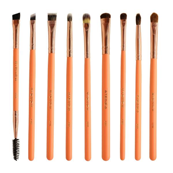 ATENEA PROFESIONAL KIT DE BROCHAS DE MAQUILLAJE CORAL LIFE X 18 PCS