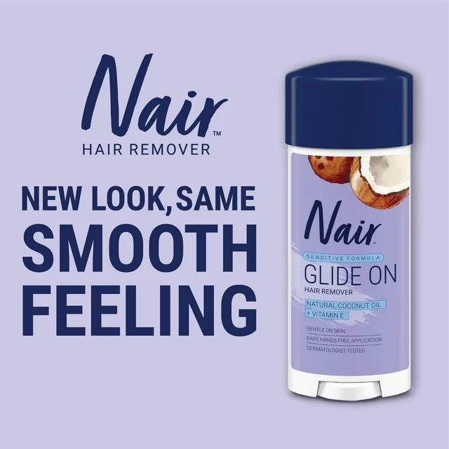 Nair Hair Remover Sensitive Formula Glide on Depilatory Cream 3.3 oz
