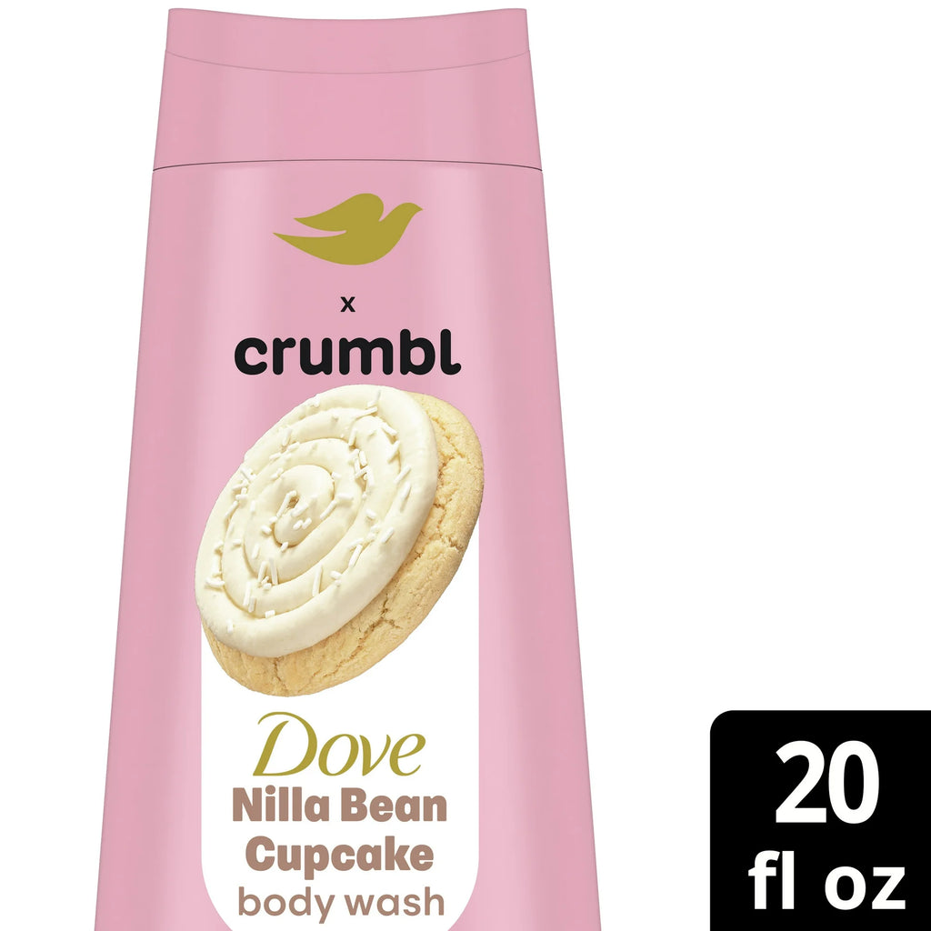 Dove Crumel Gel de Baño Líquido Hidratante Nilla Bean Cupcake, 20 oz