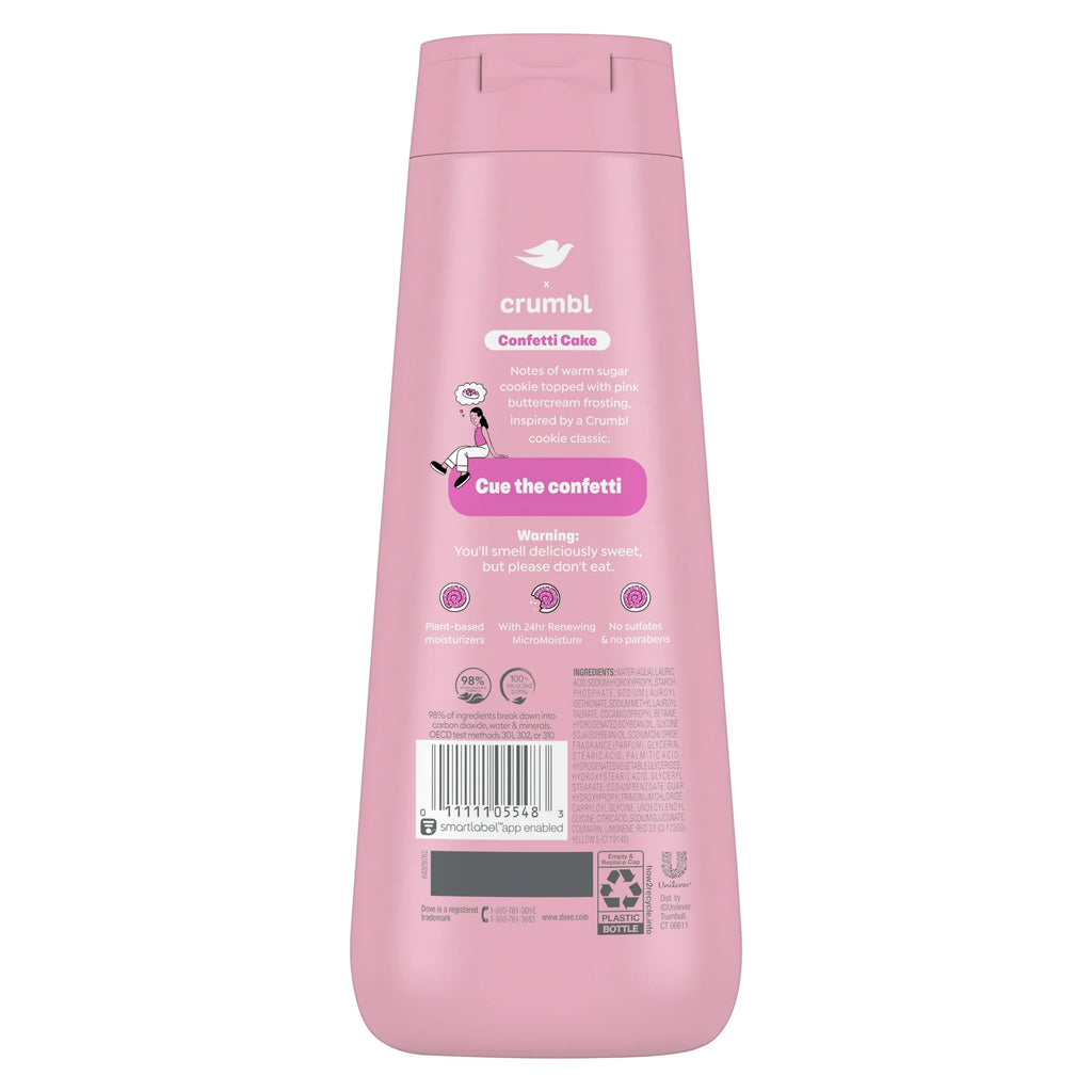 Dove Bizcocho de Confeti para Gel de Baño Líquido Humectante Mimbul, 20 oz