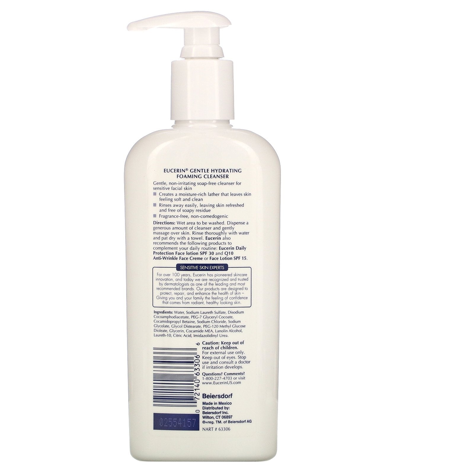Gentle Hydrating Cleanser, Fragrance Free, 8 fl oz (237 ml) EUCERIN