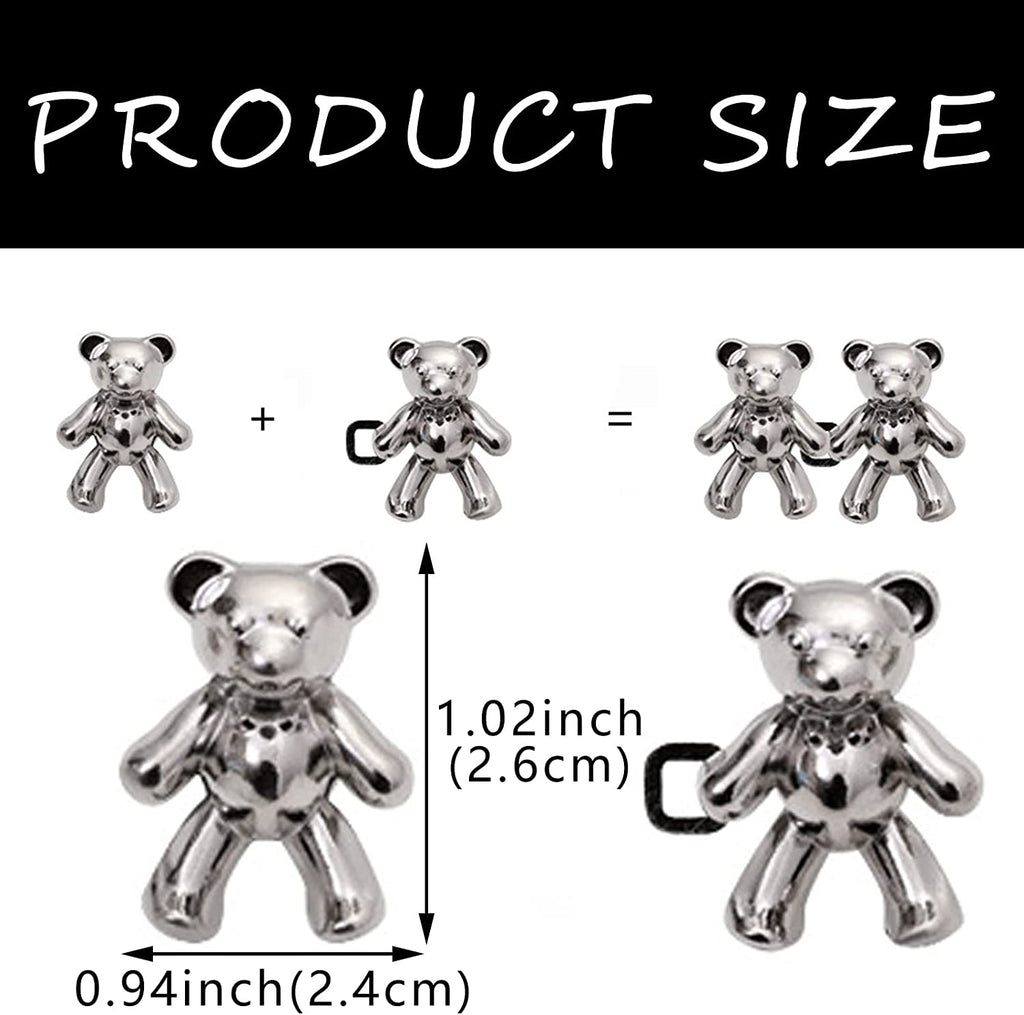 4 pares de bonitos pantalones de mezclilla de oso con botones para ropa y pantalones, sin costura, cintura desmontable, ajuste corporal, hebillas de ajuste