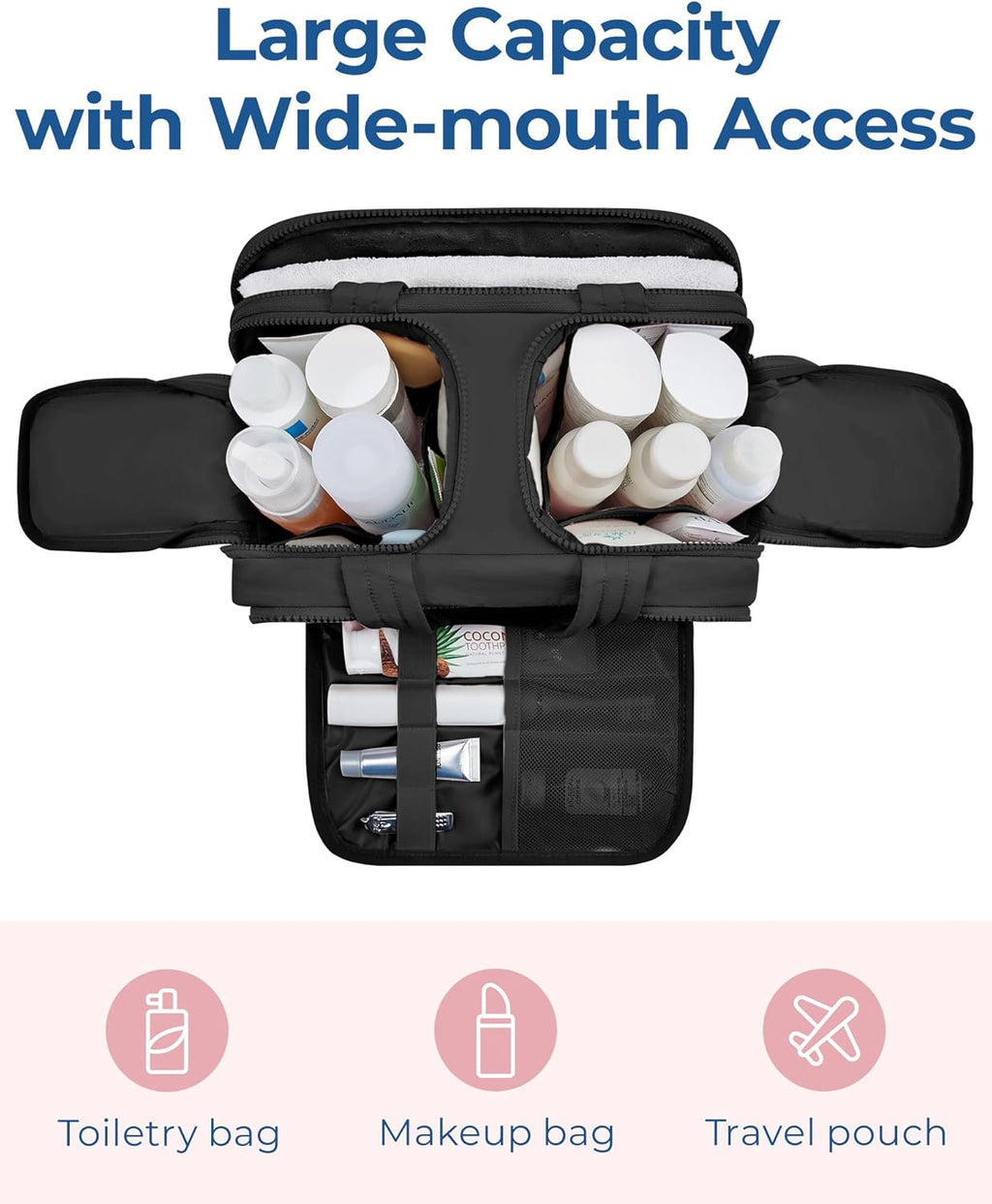 BAGSMART Travel Toiletry Bag,