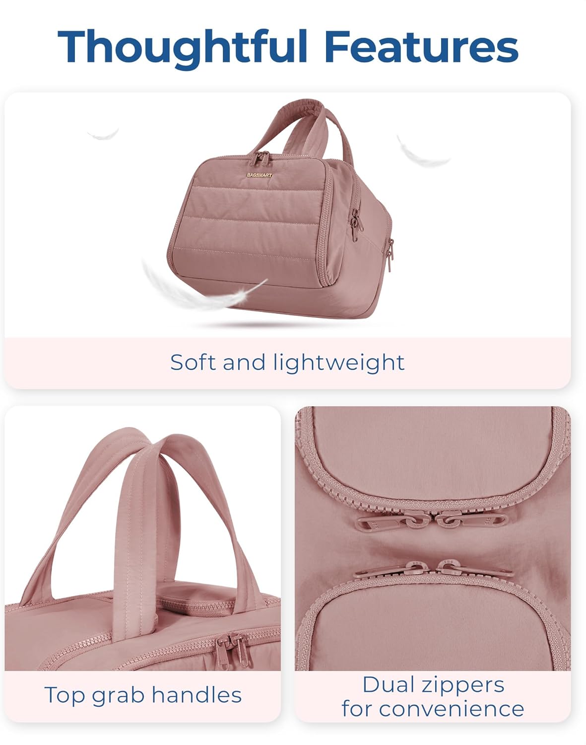 BAGSMART Travel Toiletry Bag,