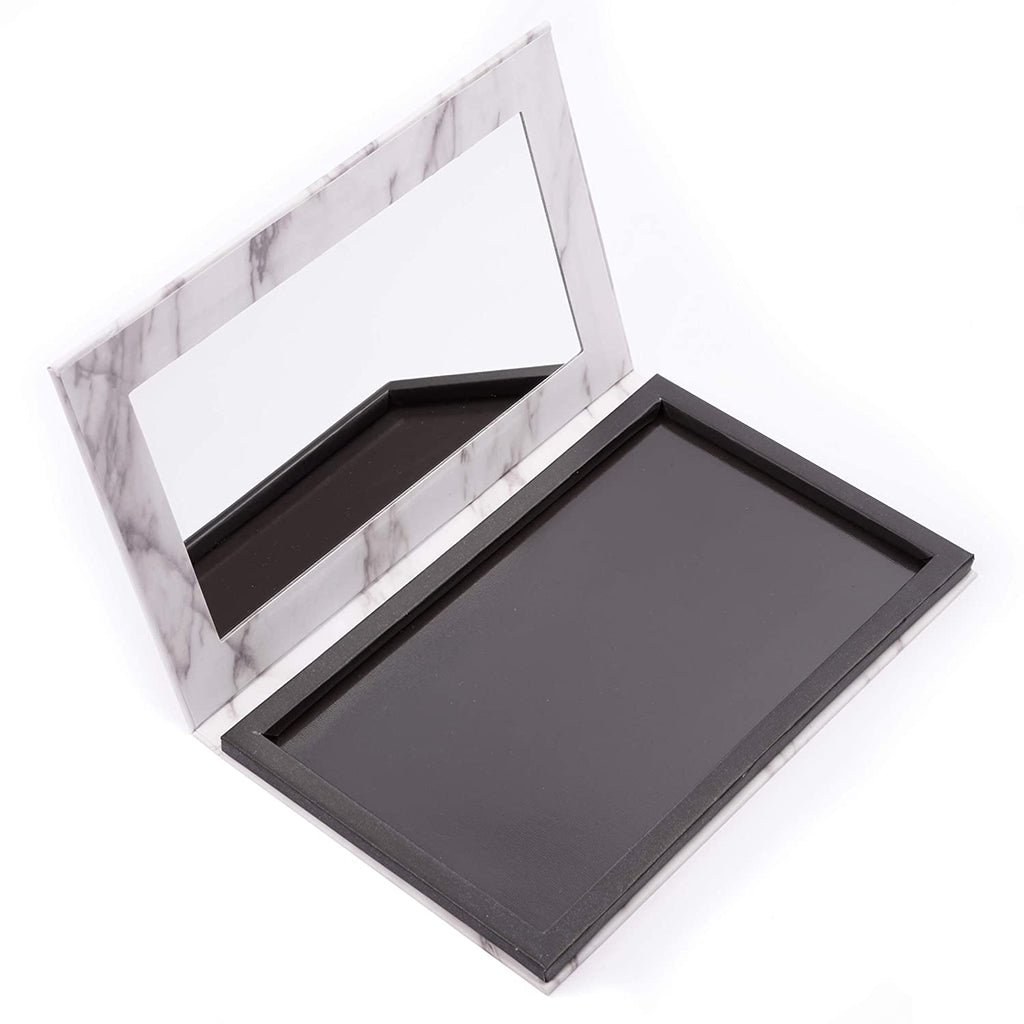 Allwon Paleta magnética de mármol vacío paleta de maquillaje con espejo para sombra de ojos lápiz labial Blush polvo (blanco)