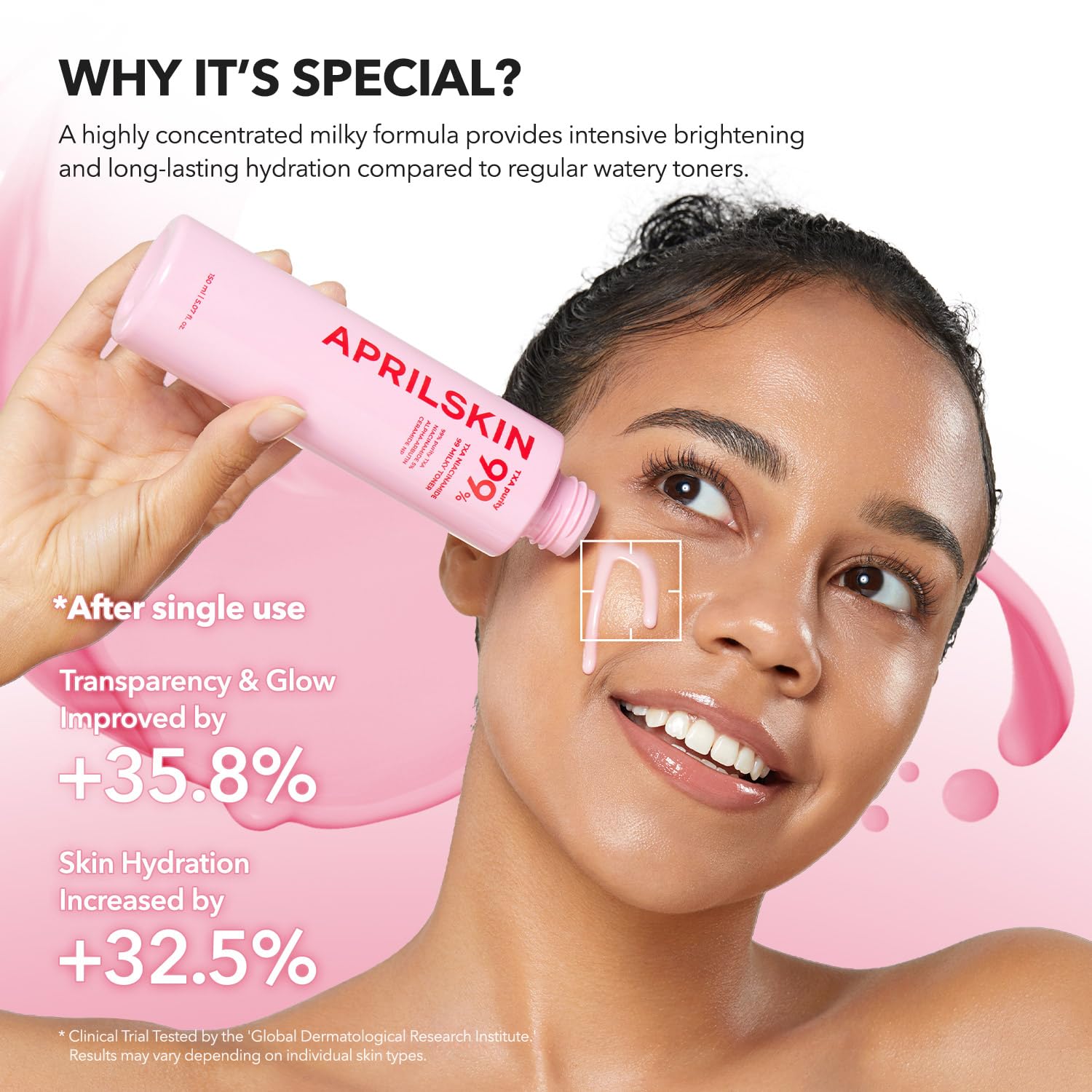 APRILSKIN TXA+Niacinamide 99 Tóner lechoso rosa 150ML