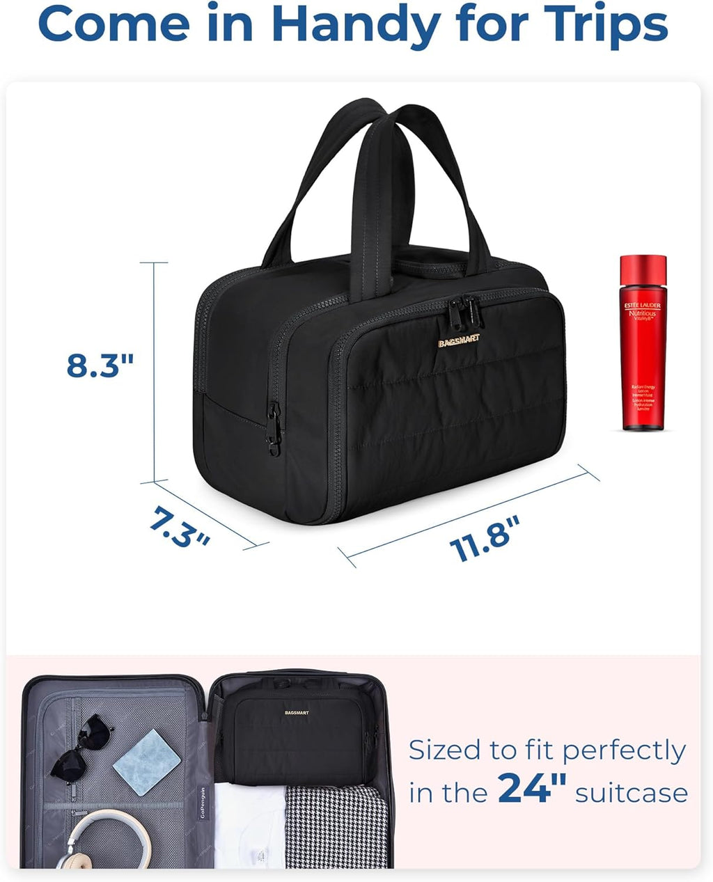 BAGSMART Travel Toiletry Bag,
