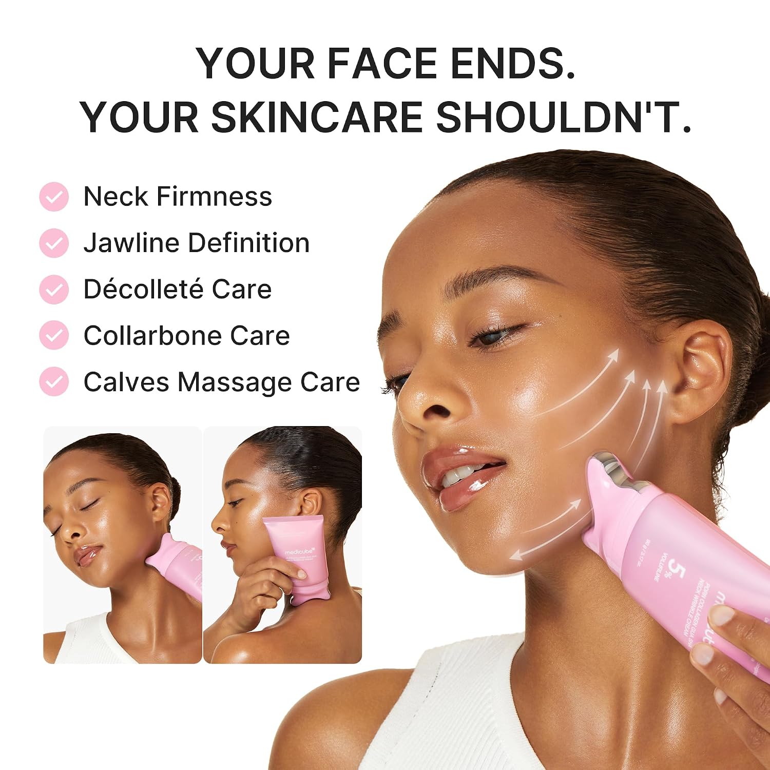 medicube PDRN Colágeno Gua Sha Crema antiarrugas para el cuello 90gr