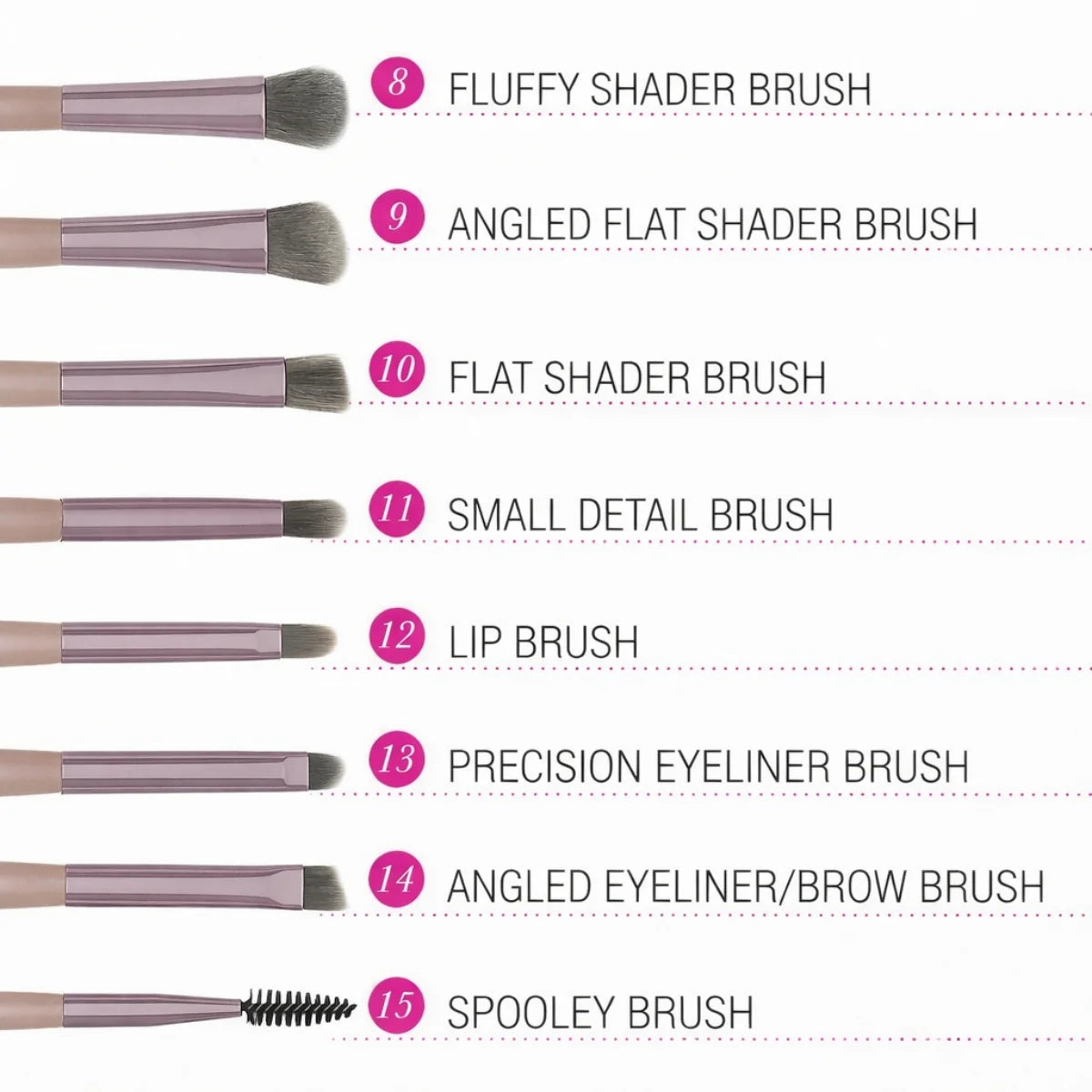 Bh cosmetic lavish elegance 15 piece brush set