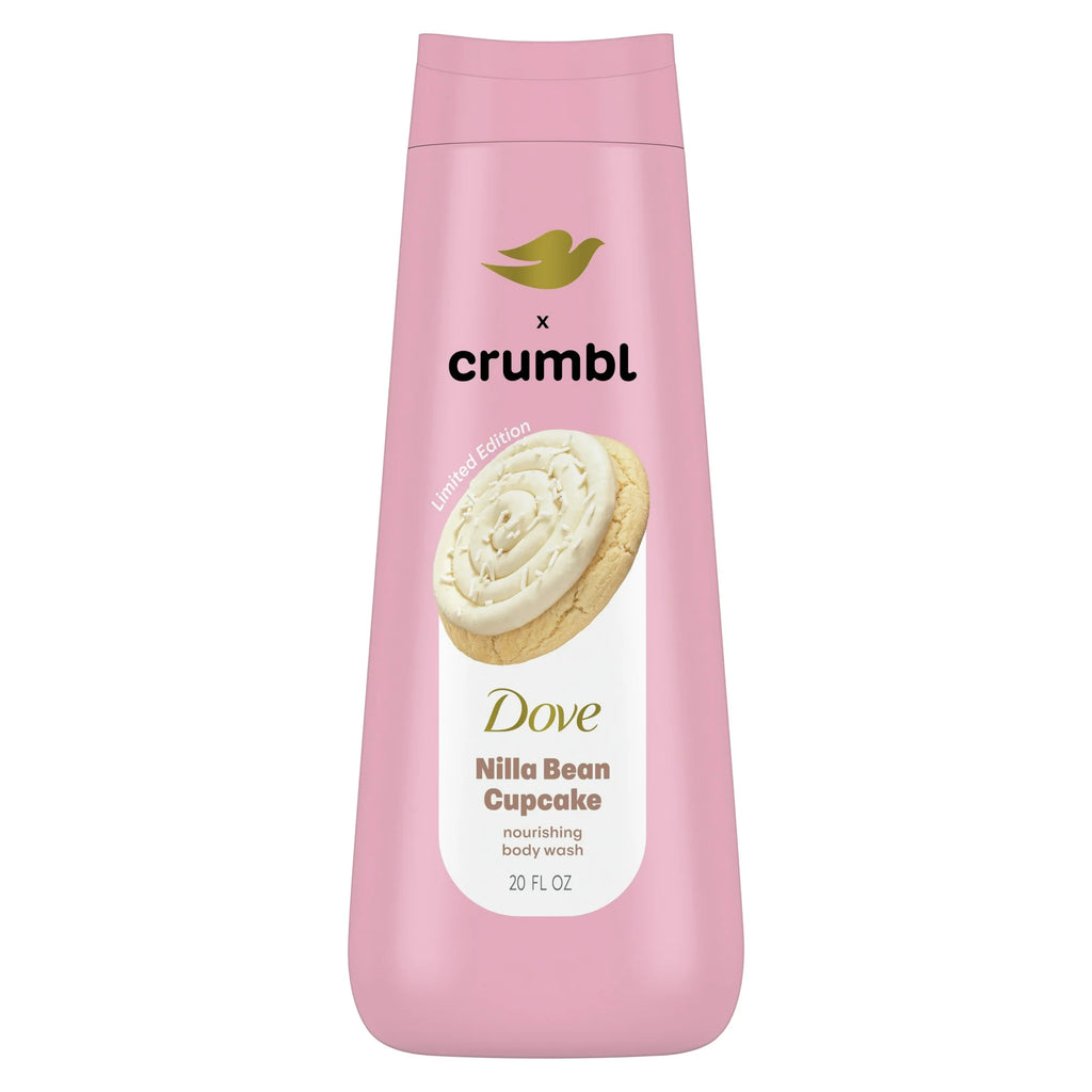 Dove Crumel Gel de Baño Líquido Hidratante Nilla Bean Cupcake, 20 oz