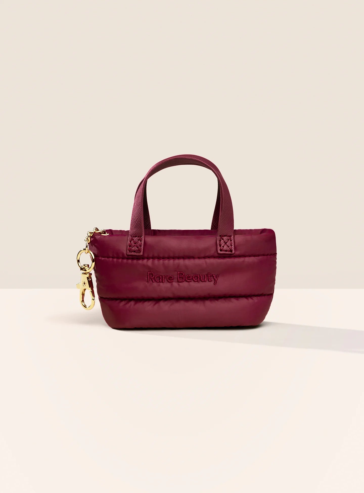 RARE BEAUTY Mini Puffy Tote Keychain - Merlot