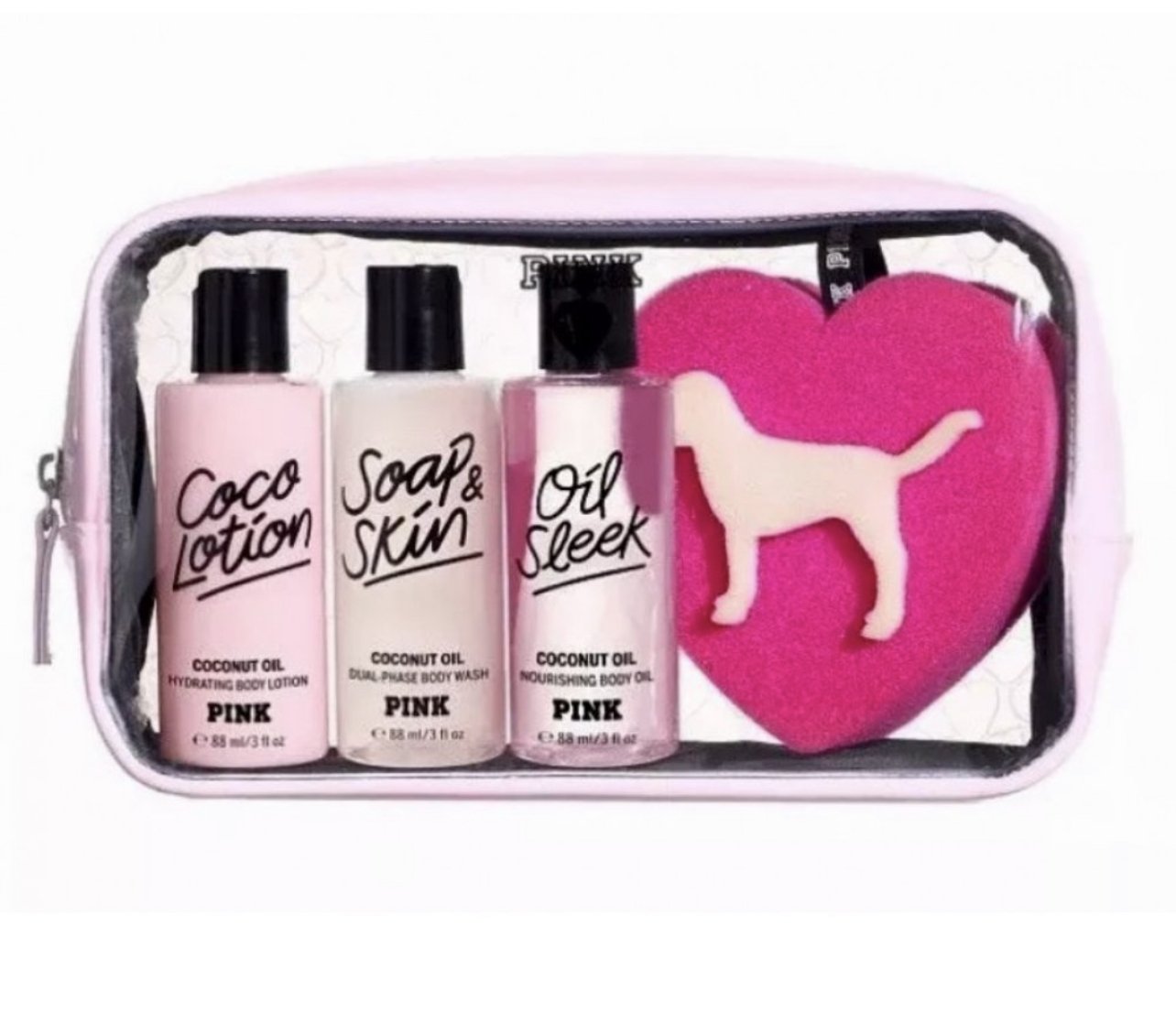VICTORIA SECRET PINK TRAVEL PACK COCONUT OIL BODY CARE GIFT SET