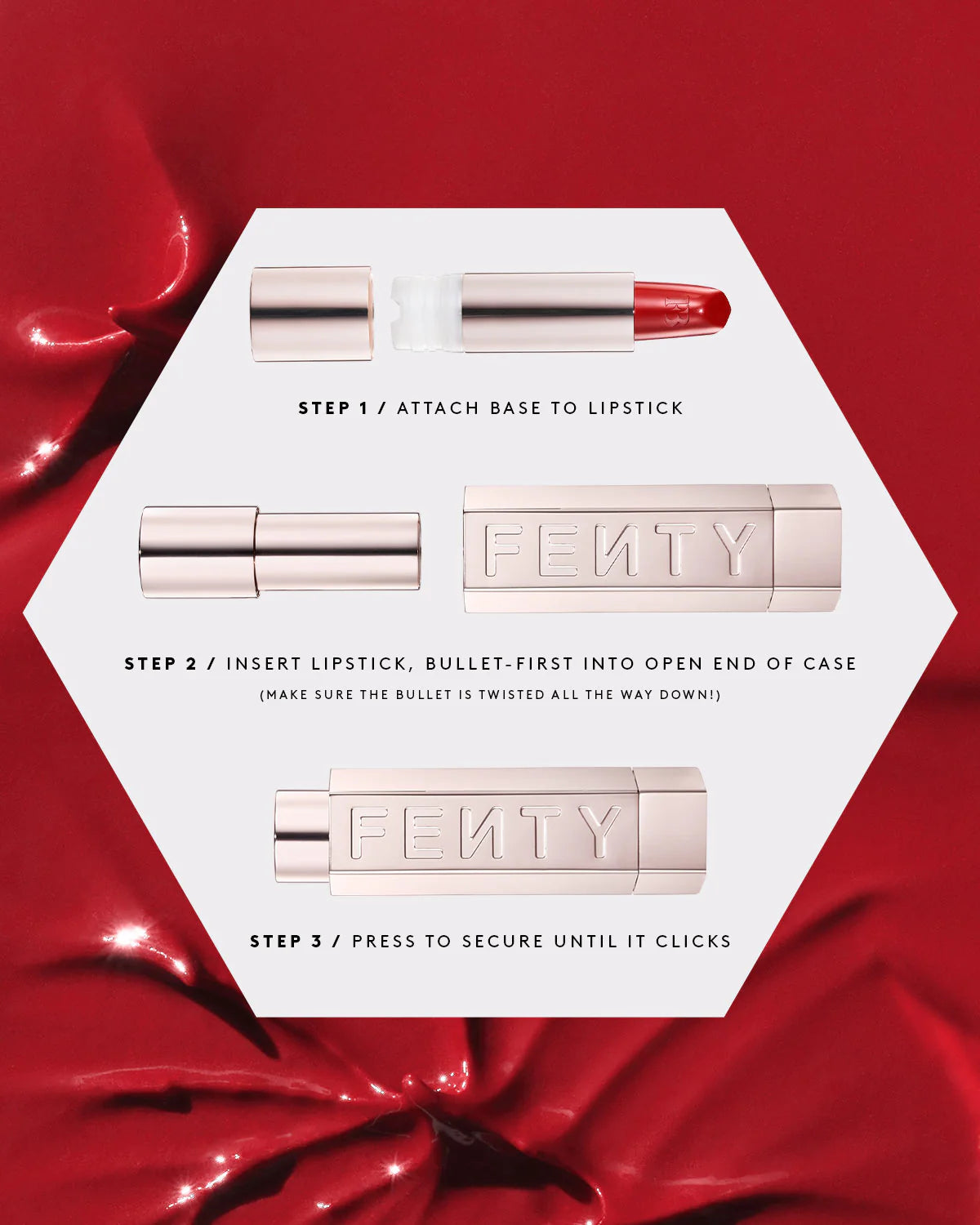 Fenty Beauty Icon The Case Semi-Matte Refillable Lipstick shade grill mast r