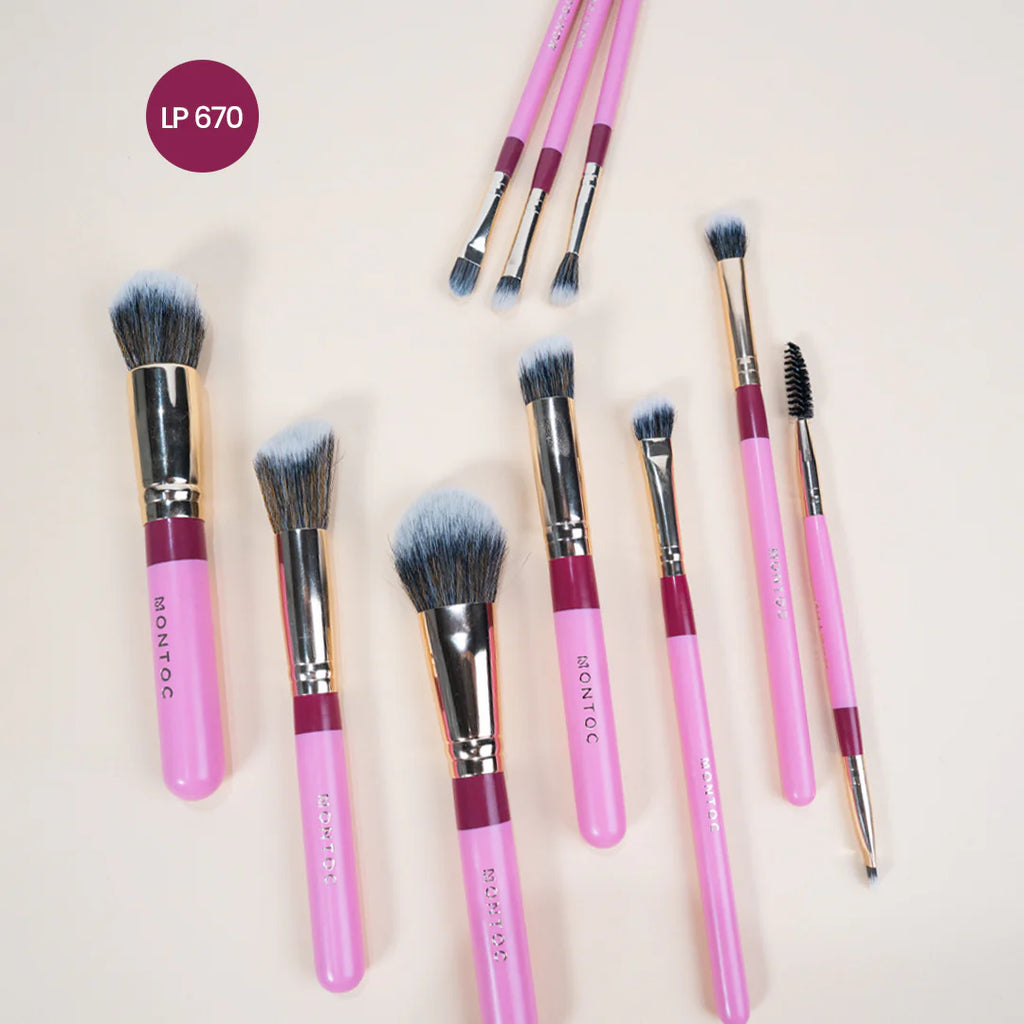 MONTOC Kit Brochas de maquillaje Fluffy x10