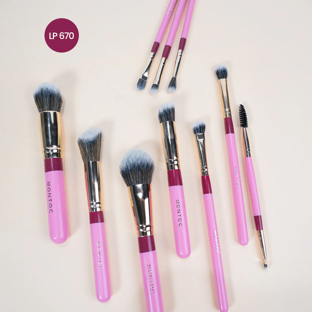 MONTOC Kit Brochas de maquillaje Fluffy x10