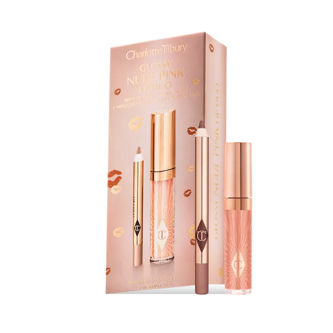 Charlotte Tilbury  Mini Glossy Pink Lip Gloss + Lip Liner Set
