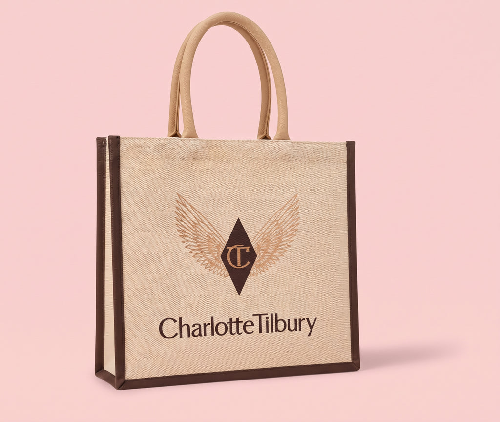 Charlotte Tilbury: Tote Bag + Mini Spray Fijador + Llavero Charm