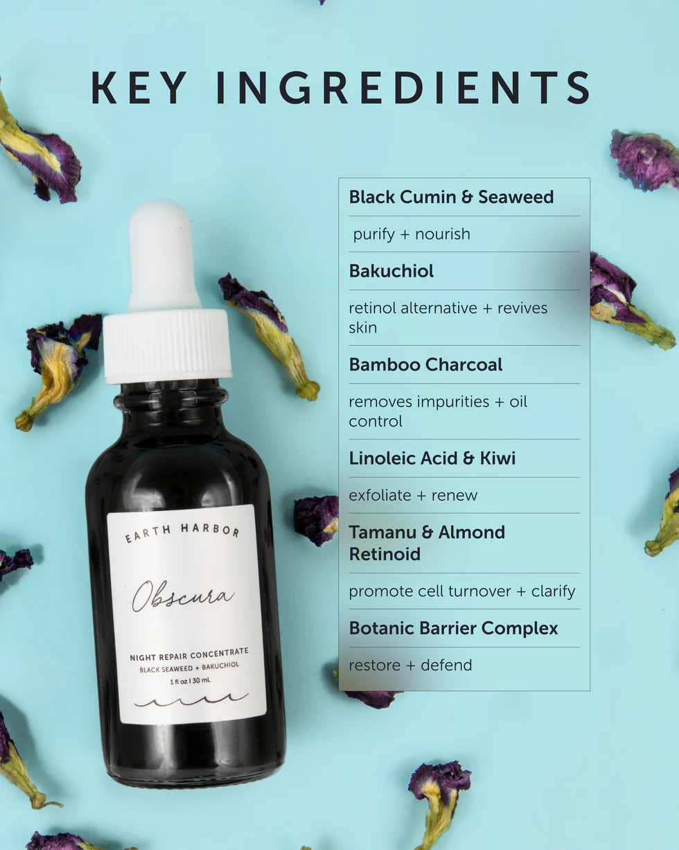 Earth Harbor Obscura Night Repair Concentrate (Black Seaweed + Bakuchiol) 30ml