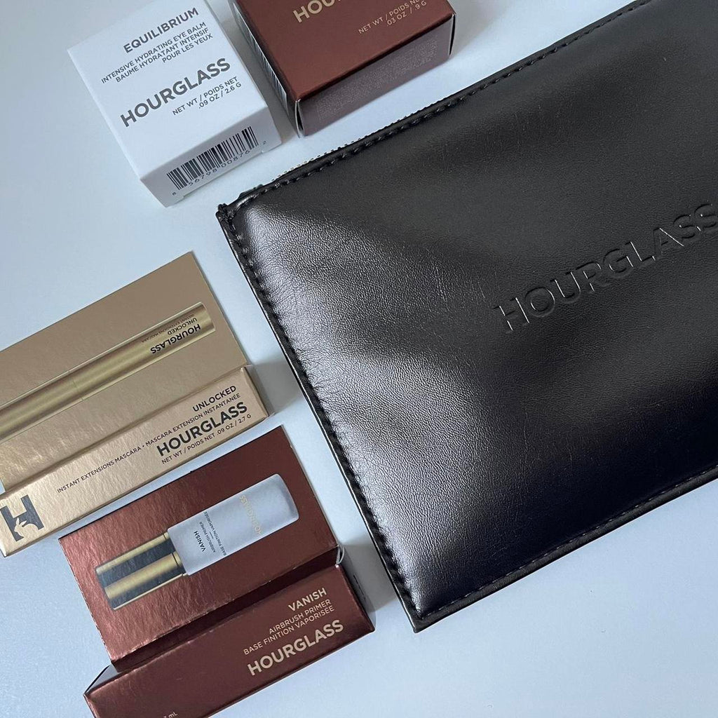 Hourglass Mini Vegan Leather Makeup Clutch Gift Set