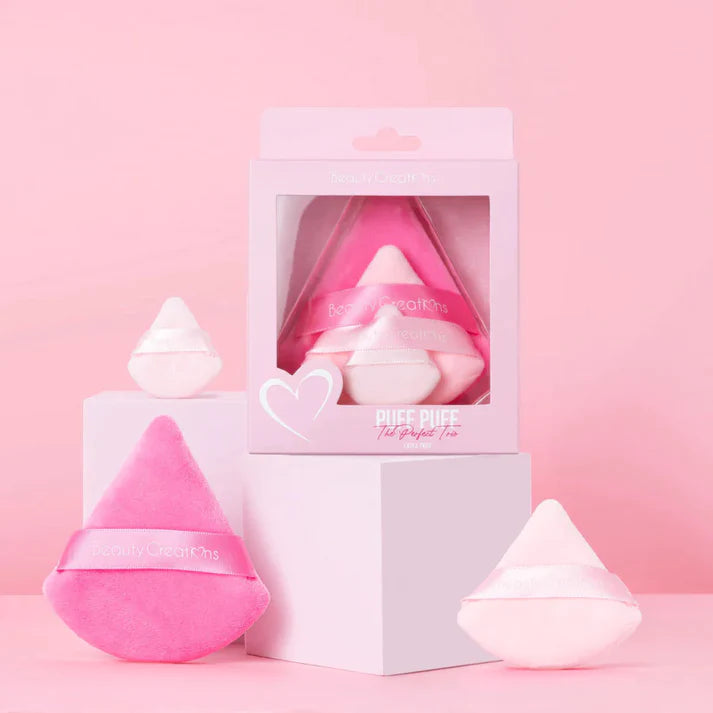 Beauty Creations Borlas Triangulares para Polvo x 3 Puff Puff Trio