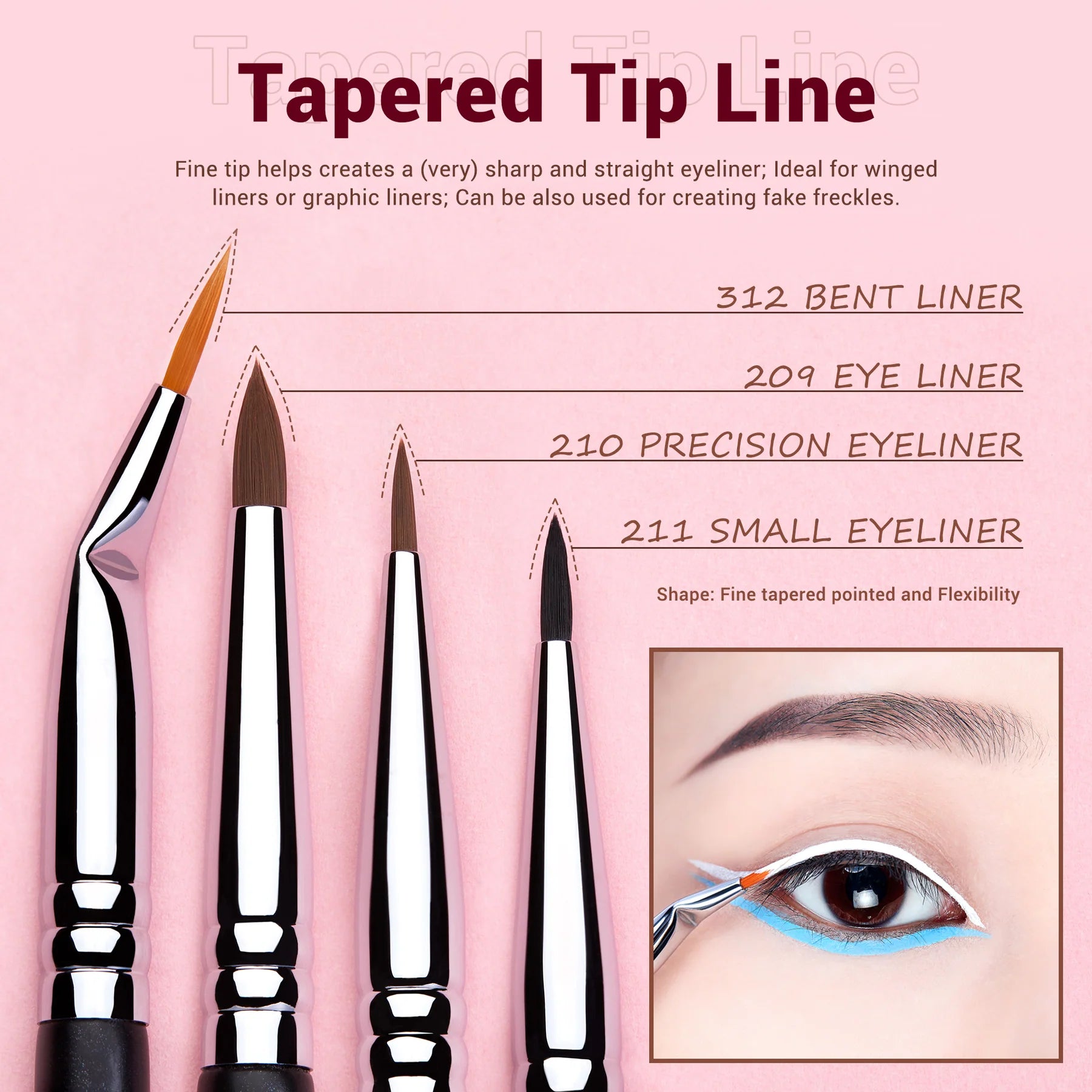 JESSUP Professional Makeup Eyeliner Brush Set 11pcs T324