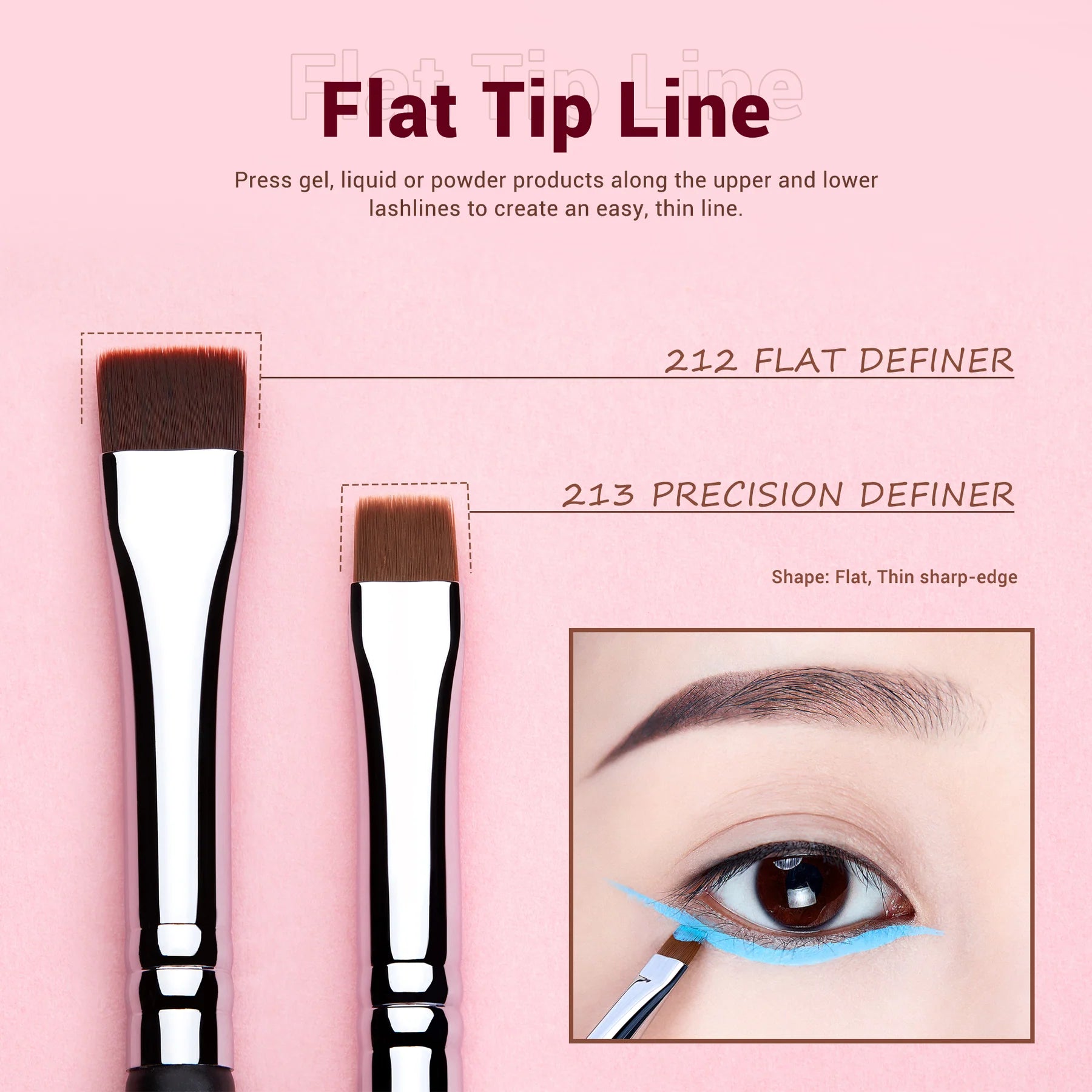 JESSUP Professional Makeup Eyeliner Brush Set 11pcs T324