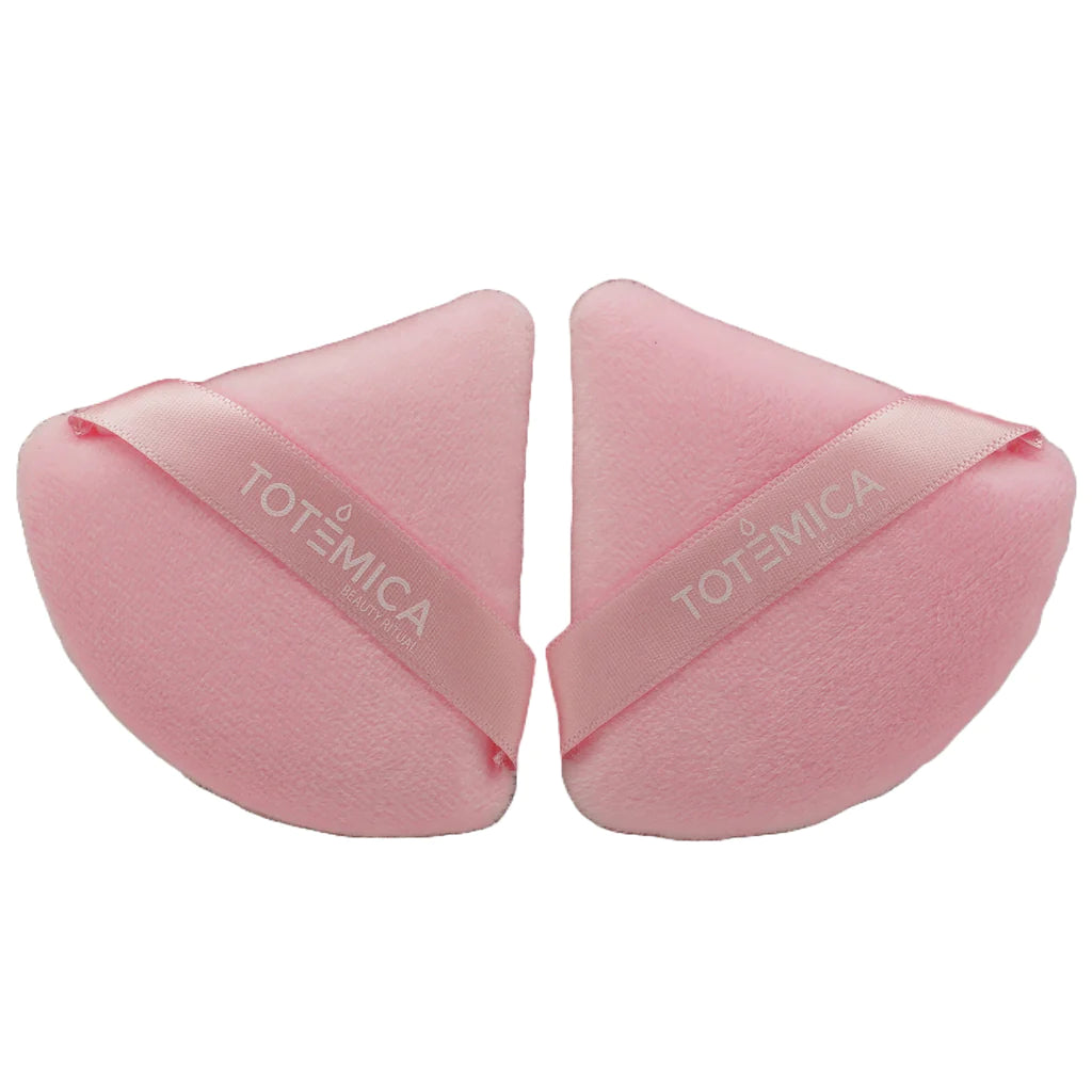Esponjas Puff de Polvo Terciopelo Triangular Rosa Totémica x 2