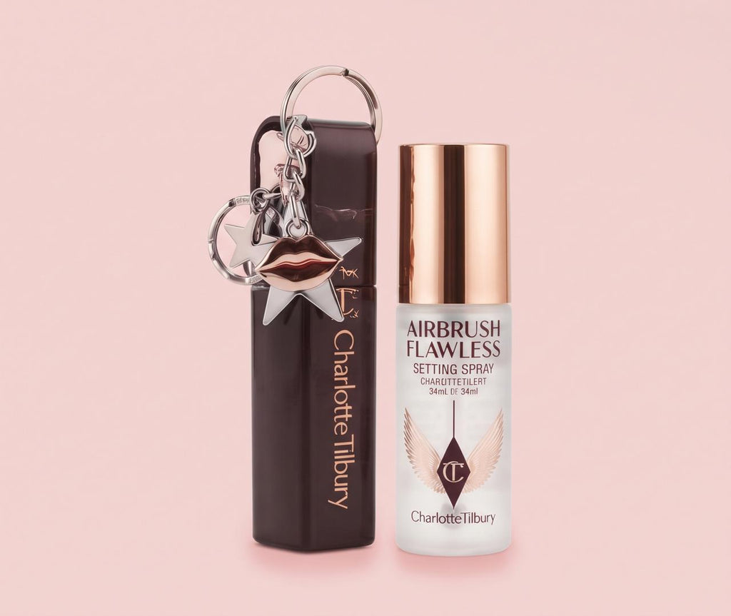 Charlotte Tilbury: Tote Bag + Mini Spray Fijador + Llavero Charm