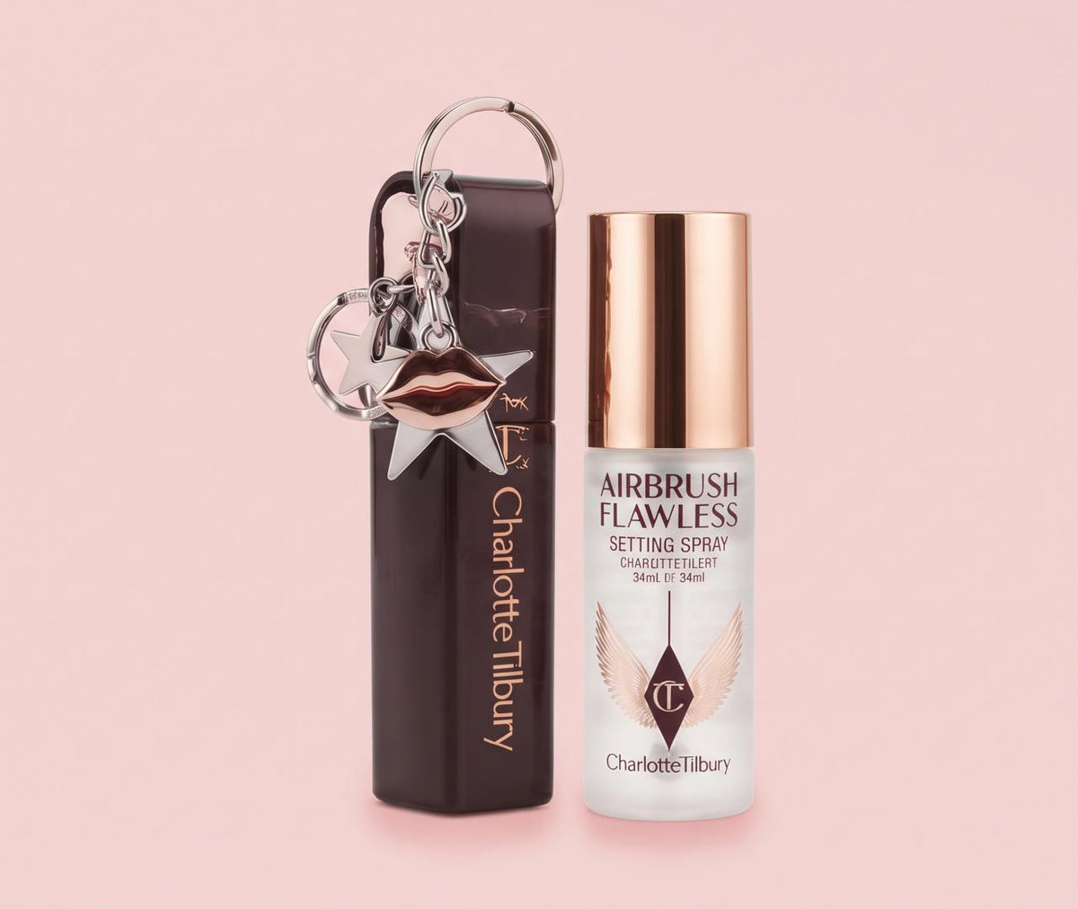 Charlotte Tilbury: Tote Bag + Mini Spray Fijador + Llavero Charm
