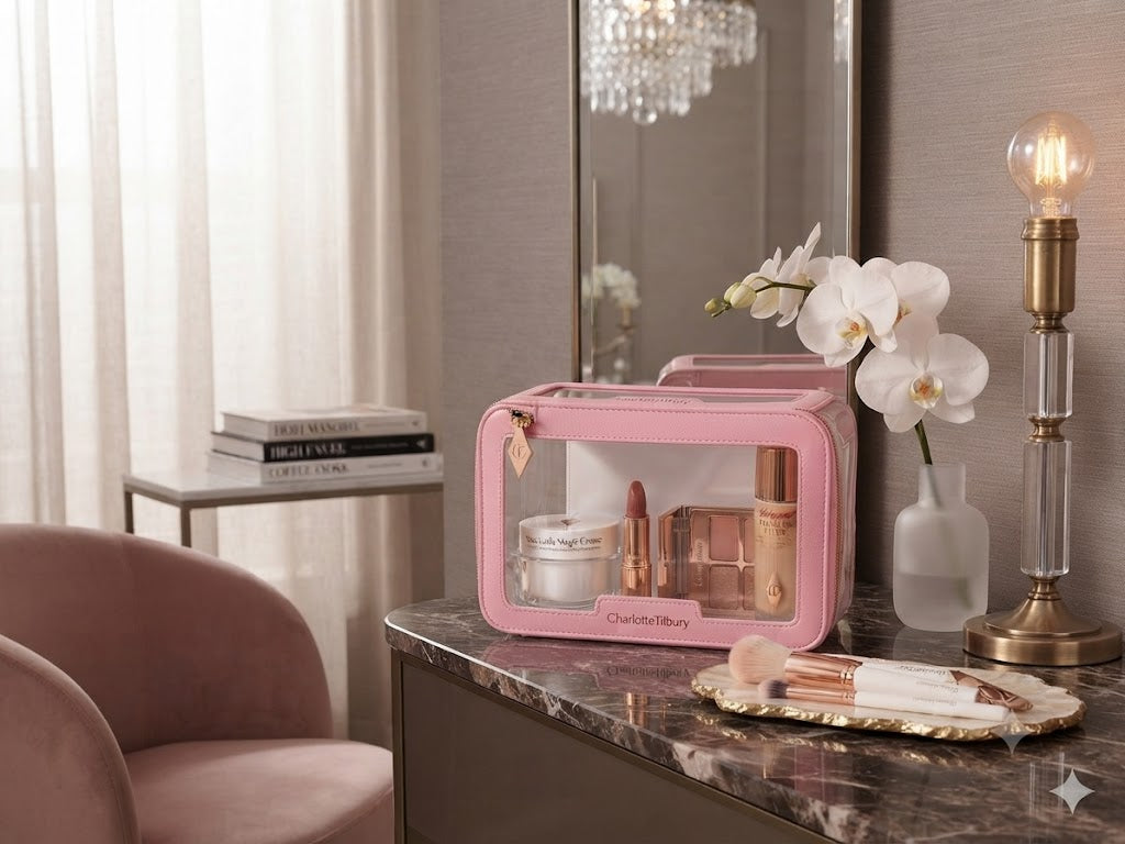 Charlotte Tilbury White Unreal Cosmetic Bag Pink