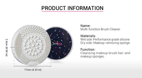 Jessup Brush Cleaner 2-IN-1 Dry(Sponge) & Wet(Silicone)
