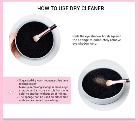Jessup Brush Cleaner 2-IN-1 Dry(Sponge) & Wet(Silicone)