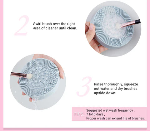 Jessup Brush Cleaner 2-IN-1 Dry(Sponge) & Wet(Silicone)