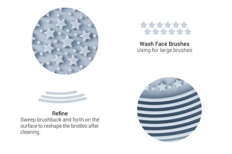 Jessup Brush Cleaner 2-IN-1 Dry(Sponge) & Wet(Silicone)