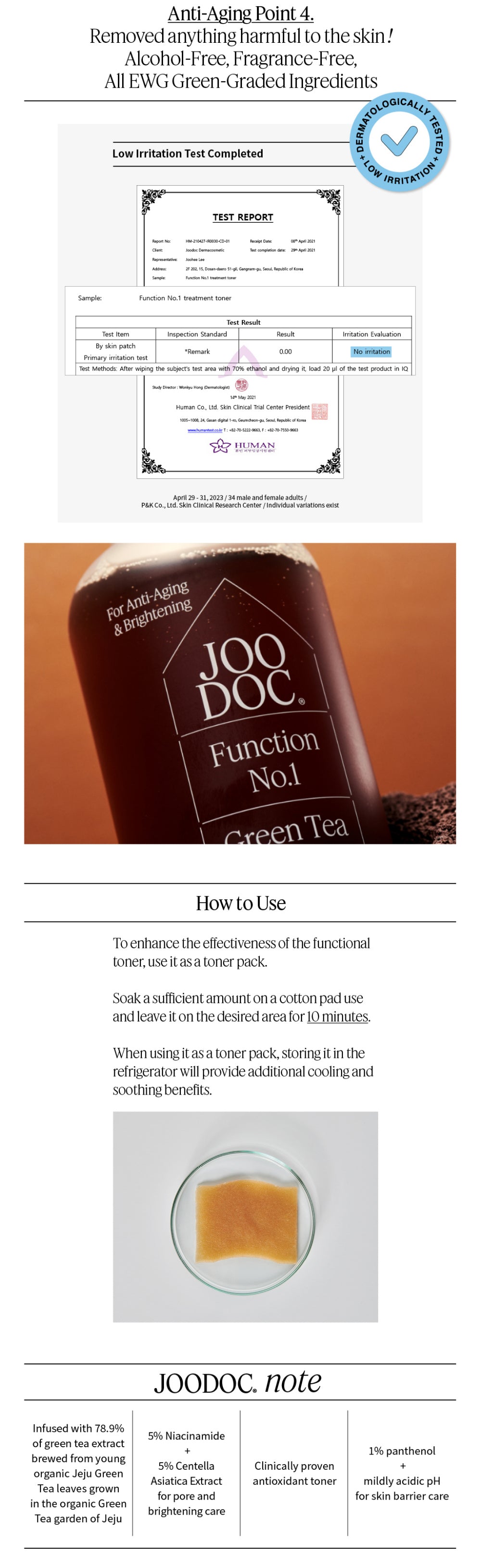 JOODOC  Function No. 1 Green Tea Toner 250 ml