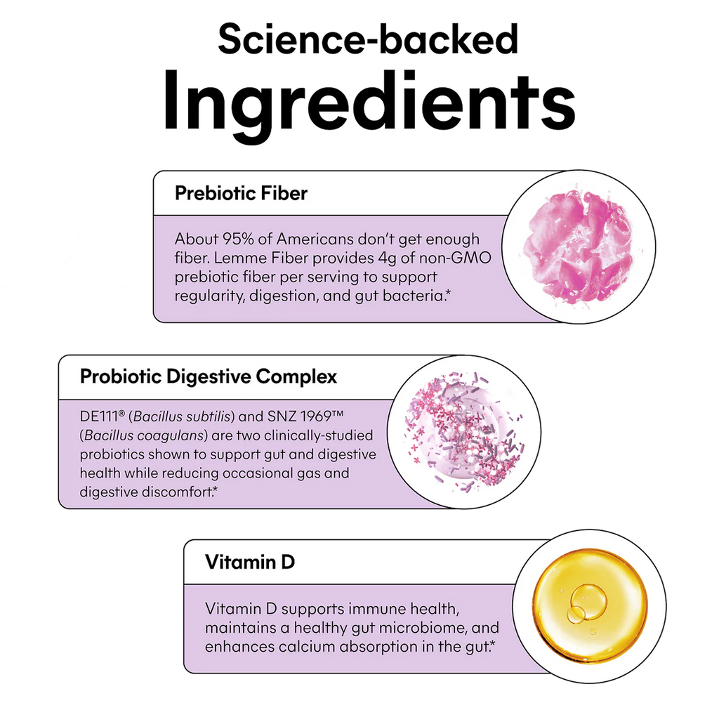 Lemme Fiber Gummies Fiber & Probiotic Gummies*