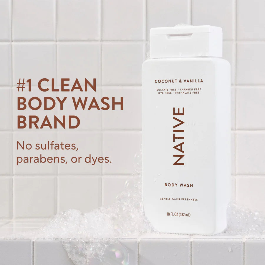 Native  Body Wash in Coconut & Vanilla 18 oz  532ml